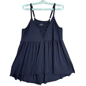 Torrid Women's Super Soft Stretch Crisscross Flowy Navy Knit Top Size 1 US 1X